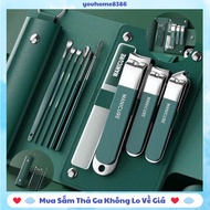 Convenient Nail Clipper Set with Leather Case 10 Piece, Hand Cuticle Cutter, Stainless Steel Foot Cu
