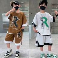Boy's clothing Set for children 4-15 years old, sweat-absorbent material, unique R-shaped design, su