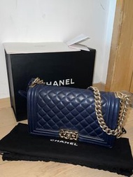 Chanel Le Boy | Medium 25cm | Navy Lambskin