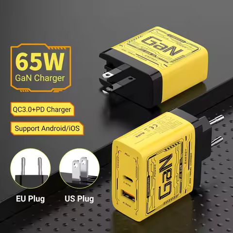 Gopala 65W GaN Charger USB Fast Charging Adapter EU/US Charge Head Mobile Phone Type C Cable for iph