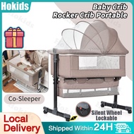 Rocker Crib Portable For Baby Co Sleeper Rocker Binet Cradle Mobile With Mosquito Net &amp; Wheel COD