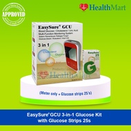 EasySure GCU Glucose, Cholesterol & Uric Acid Monitor System 3-in-1 Glucose Set (METER + GLUCOSE STR