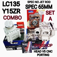 COMBO SPEC 65MM Y15ZR LC135 COMBO HEAD BLOCK SET 65MM NO JET & JET ROD