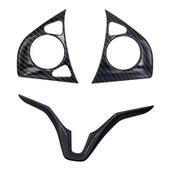 for Honda HRV HR-V VEZEL 2014-2020 Car Carbon Fiber Steering Wheel Panel Cover Trim Frame Decorator Sticker Accessories