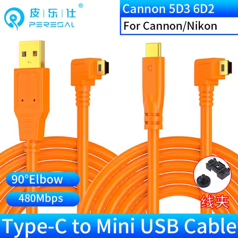 PERESAL Type-c to Mini USB cable for Cannon 5D3 5D2 70D 60D 80D NIKON D7000 CAMERA to Computer high 