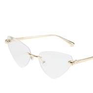 JN IMPRESSION New Frameless Sunglasses for Women Fashion Cat Eye Ocean Film UV400 Sunglasses for Wom