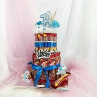 Cake Snack Tower - Tart Snack Ulang Tahun 2 Tingkat