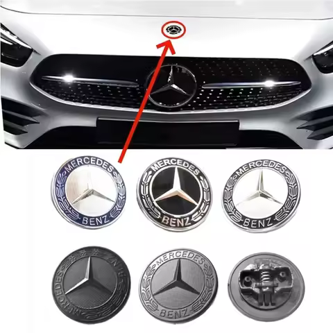 57mm car aluminum hood emblem front badge modification accessories suitable for Mercedes Benz AMG A 