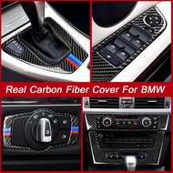 For BMW E90 E92 E93 3 Series Accessories Car Interior Carbon Fiber Air Conditioning CD Console Panel Cover Trim Car Styl