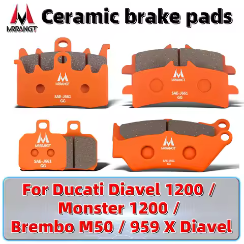 MRRANGT Ceramic Brake Pads Fit For Ducati Diavel 1200 Monster 1200 Compatible with Brembo M50 Calipe