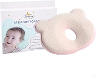Hidetex Baby Pillow - Preventing Flat Head Syndrome (Plagiocephaly) for Your Newborn Baby，Made of Memory Foam Head- Shaping Pillow and Neck Support (0-12 Months) (Pink)