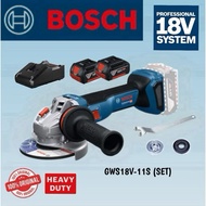 BOSCH GWS18V-11S CORDLESS 4” ANGLE GRINDER SET SOLO 18V 06019N40L0 06019N40K0 BATERI MESIN POTONG BE