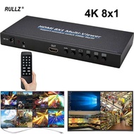 4K 8x1 HDMI Multiviewer Multi Channel Screen Video Multiplexer Seamless Switch for PS4 Camera Laptop
