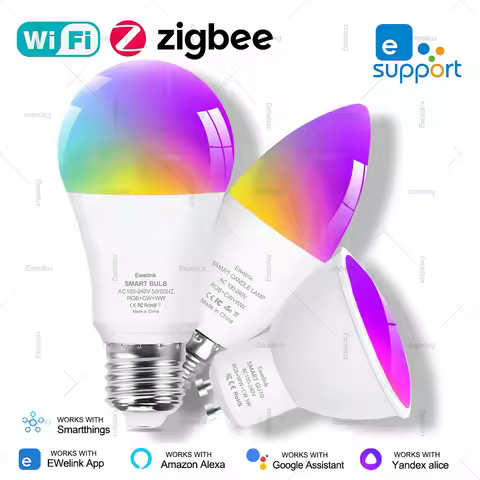 Ewelink GU10 E14 E27 Bulb WiFi/ZigBee,Dimmable Light Led Lamp RGB,Smart Led Light Bulb Voice With Al