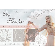 [ EPS/PSD/JPEG ] 35+ Patterns & 8 Instagram Templates 🌿 🌿 EPS/PSD/JPEG