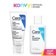 CeraVe Facial Moisturizing Lotion 52ml [Free! CeraVe SA Smoothing Cleanser 30ml] เซราวี #Lotion PM+C
