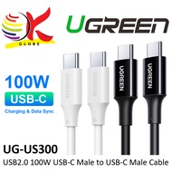 UGREEN US300 USB 2.0 100W USB-C MALE TO USB-C MALE CABLE FOR CHARGING & DATA SYNC- 1 METER (BLACK/WH