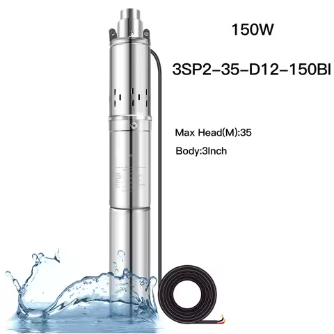 370W 750Watt Deep Well Pump With Built-In Controller Solar Stainless Steel Submersible Pump Flow 2T/