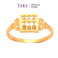TAKA Jewellery 916 Gold Ring Square Abacus