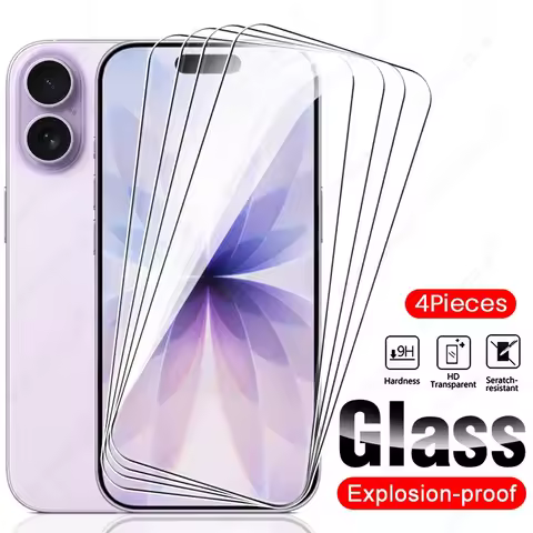 4Pcs Full Cover Tempered Glass For iPhone 17 9H Screen Protector Film iPhone17ProProMax iPhone17Pro 
