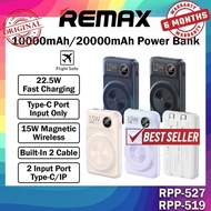 [CCC Certificate] Remax RPP-527 10000mAh Powerbank Magnetic Wireless Power Bank Built In Cable Remax