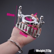 【】 Heavy Metal Spike Clamp Scrotum Locksteel Stretching Device