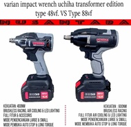 0 Mesin pembuka baut ban roda truk mobil dan kapal 88vf 2 batrai 600NM pvc impact wrench truck cordl