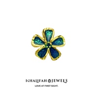 Khalifah Jewels 916 Gold Flower Bead (Blue)