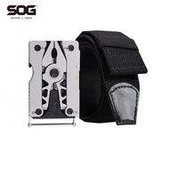 SOG SN1011 Multitool Belt Buckle with Nylon belt - Sync II EDC Multi Tool Gadgets for Men Pliersand 
