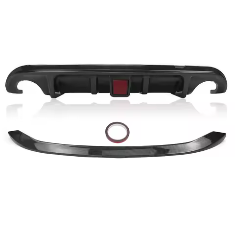 Rear Bumper Diffuser Lip Trunk Spoiler Roof Wing Splitter W/ LED Light For Infiniti Q50 2014-2017