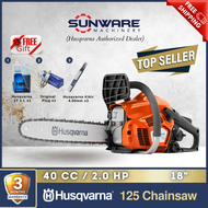 HUSQVARNA 125 Chainsaw 18" Guide Bar Papan &amp; Chain Rantai (With free gifts)