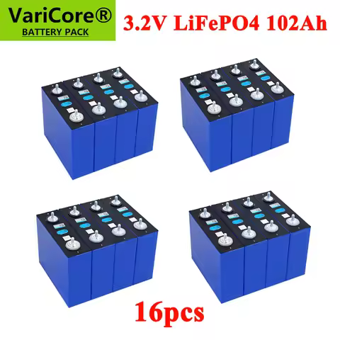 16pcs 3.2v 102Ah 105Ah 100ah Lifepo4 Grade A Battery Lithium Iron Phosphate for 12v Campers Golf Car