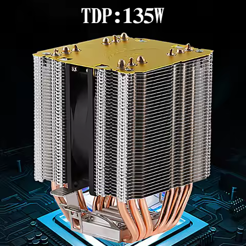 QIUzAim Air-cooled 6 Heat Pipe Twin Towers CPU Cooling 90mm Fan Installing LGA115x 1200 1700 1356 AM
