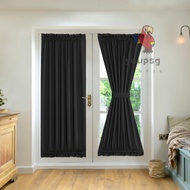 2 Panel French Door Curtains With Rod Pocket Tieback Indoor Sun Blocking Privacy Grommet Curtains Thermal Blackout Curtain for Window Kitchen Patio Doors 25 x 72 Inch