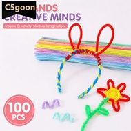C5GOON 100Pcs Macaron Mixed Color Chenille Stems Plush Stick DIY Craft Wires for Handmade Toys Art H