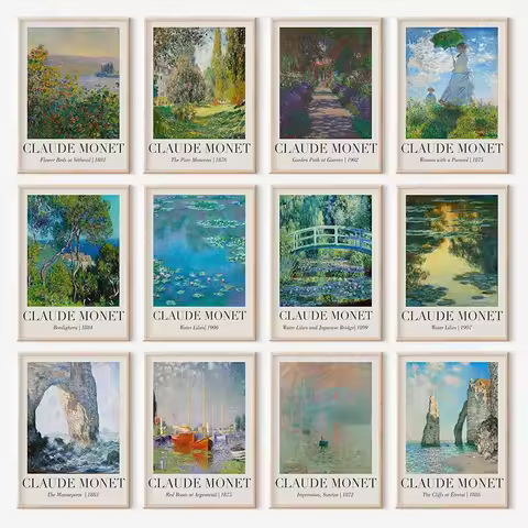Impressionism Artist Claude Monet Poster Water Lilies Diamond Paintings Wall Art Picture for Living 