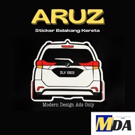 (PERODUA - ARUZ) Sticker of Car Backside, Sticker Belakang Perodua Aruz ,Custom No. Plat, Color.-- [