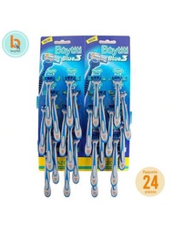 BUYTITI Rastrillos Desechables para Afeitar Blue3 con Triple Navaja Paquete de 24 Piezas TXD-11-PAQUETE-24PZS