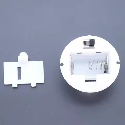 Holder Box Case With Switch Cover White Round Battery Case For AG13 / LR44 Battery Base Socket Organ