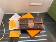 二手全新 Louis Vuitton 路易威登 DAUPHINE達芙妮 長夾 錢包 短夾 手拿包 卡包