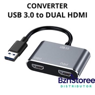 - USB 3.0 to Dual HDMI Adapter 4k HDMI Splitter/ for Dual Monitors