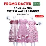 [Reens Wholesale] Package of 3 Chibi Daster Standard Batik HAP Rayon Premium Belt Front Button Nursi