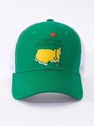 美國地圖刺繡，高爾夫大師賽字母刺繡卡車司機帽，春夏舒適透氣棒球帽，男女款可調式爸爸帽