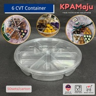 [50sets/carton] 6 Cavity Container with Lock - Bekas Kuih Raya / Cookies Plastic Container with 6 Co