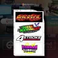 SMALL BOSS STICKERS, SWEAT RESULTS, 4 STROKE, TOBRUT VICTIMS