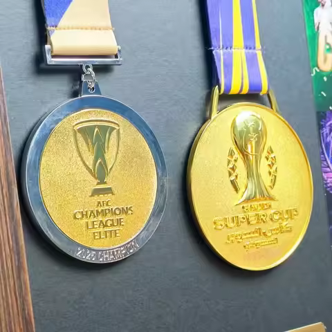 Al-Ahli AFC Champions League Elite & Saudi Super Cup Champions 2025-2026 replica Medal Frame