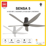 KDK Sensa 5 K15Z5-REY/K15Z5-QEY Remote Ceiling Fan, DC Motor (150cm/60″)