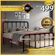 Dumee 5‘ Queen Metal Bed Upholstered Headboard or Footboard/Powder Coat Metal/Super Base Frame/Katil