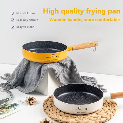 Frying Pan 20cm Wok Pan Non-stick Pan Induction Cooker Home Steak Pancake Pan Egg Pan Gas Stove Univ
