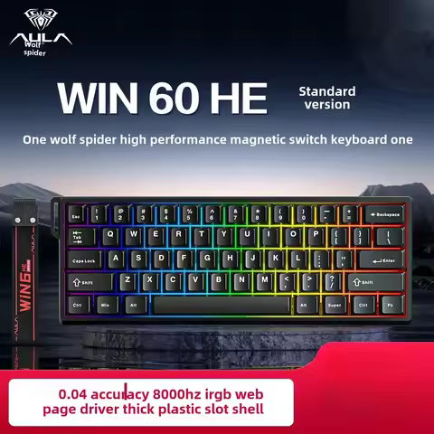 AULA WIN60 WIN68 magnetic axis mechanical keyboard gaming 8000HZ RGB 0.02mm accuracy customization h